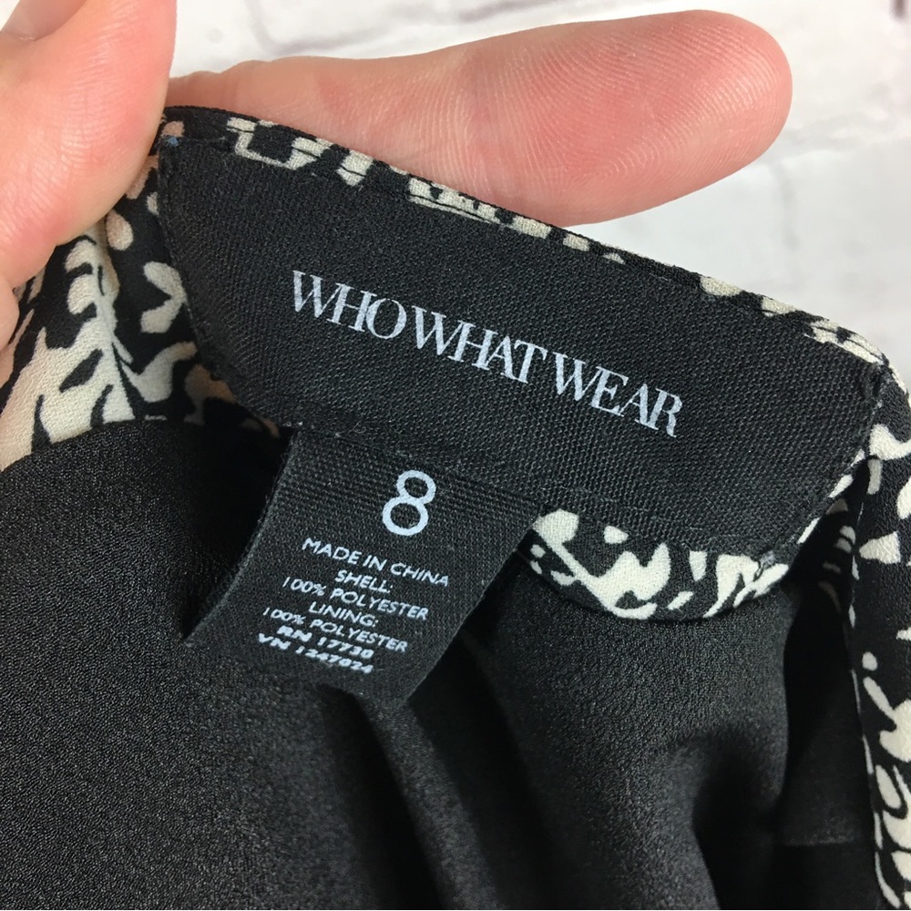 Who what wear black print kneelength skirt lined size 8 - Picture 6 of 8